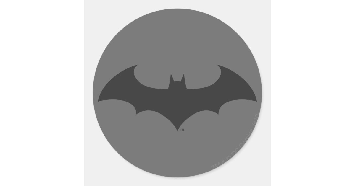 Pegatina Redonda Símbolo de Batman | Logotipo de silueta simple 
