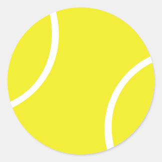 Pegatina Redonda Símbolo de bola de tenis amarillo
