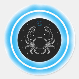 Pegatina Redonda Símbolo de Cáncer – Emblema Mínimo de Astrología
