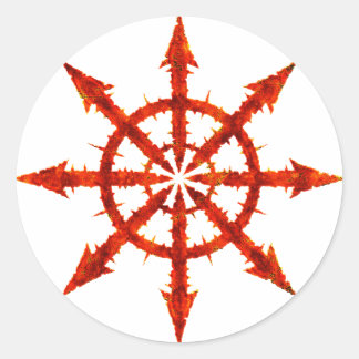 Pegatina Redonda Símbolo de caos