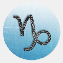 Pegatina Redonda Símbolo de capricornio de Rótulo zodiaco y horosco