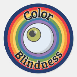Pegatina Redonda Símbolo de ciego de color