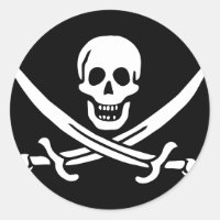 Símbolo de cráneo pirata negro y blanco