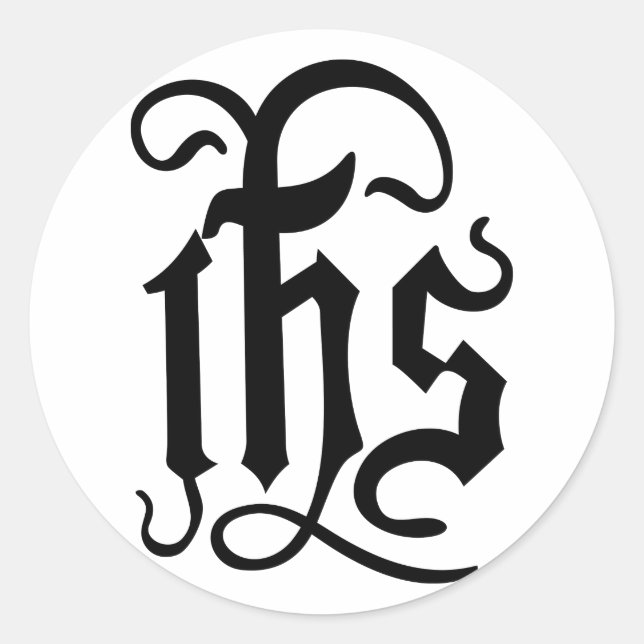 Pegatina Redonda Símbolo de Cristo (Anverso)