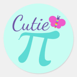 Pegatina Redonda Símbolo de Cutie Pi Math Pun