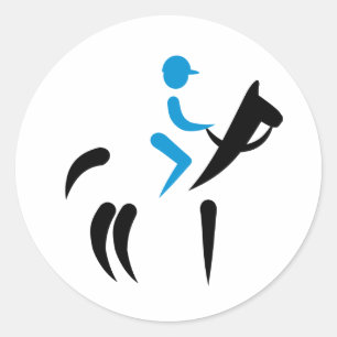 Pegatina Redonda Símbolo de equitación