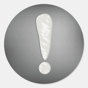 Pegatina Redonda Símbolo de exclamación de Grunge Industrial