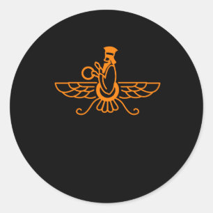 Pegatina Redonda Símbolo de Faravahar Zarathustra Rótulo Irán camis