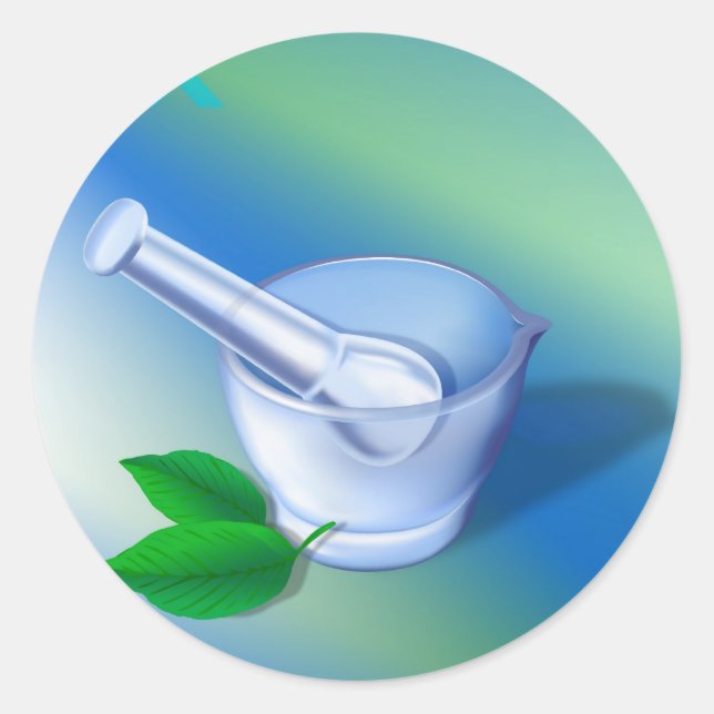 Pegatina Redonda Símbolo de farmacia (Anverso)