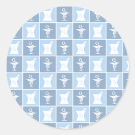 Pegatina Redonda Símbolo de farmacia | Farmacéutico | Pharmacy Tech