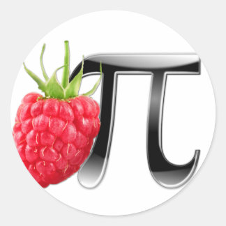 Pegatina Redonda Símbolo de frambuesa y pi