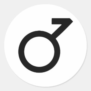 Pegatina Redonda Símbolo de género demiboy