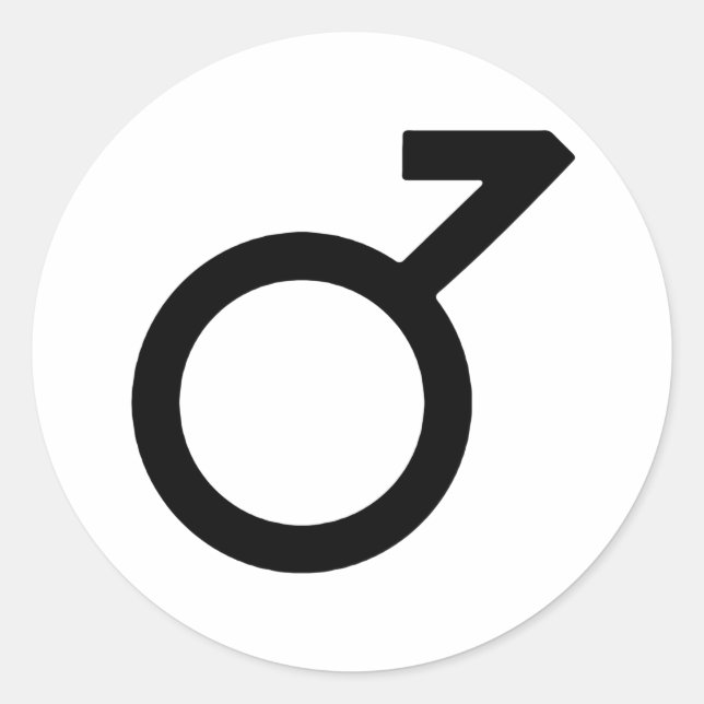 Pegatina Redonda Símbolo de género demiboy (Anverso)