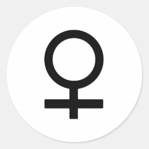 Pegatina Redonda Símbolo de género femenino