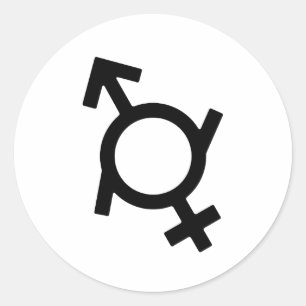 Pegatina Redonda Símbolo de género femenino y masculino