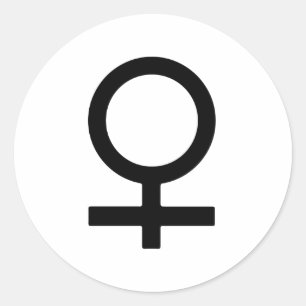 Pegatina Redonda Símbolo de género femme