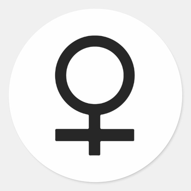 Pegatina Redonda Símbolo de género femme (Anverso)