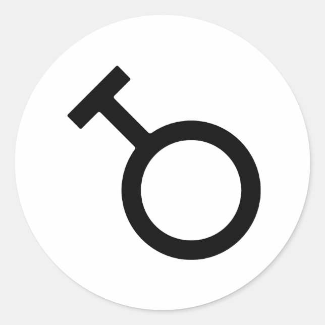 Pegatina Redonda Símbolo de género travesti (Anverso)