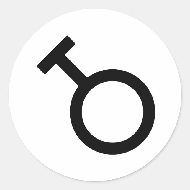 Pegatina Redonda Símbolo de género travesti (Anverso)