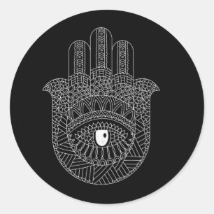 Pegatina Redonda Símbolo de Hamsa Islam musulmán Allah Koran regalo