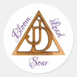 Pegatina Redonda Símbolo de hijas de empleo JDI Bloom plomo Soar OI