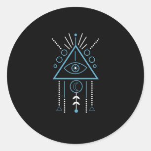 Pegatina Redonda Símbolo de Illuminati Triángulo Masónico Dreamcatc