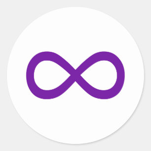 Pegatina Redonda Símbolo de Infinito Morado