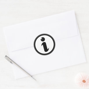 Pegatina Redonda Símbolo de información