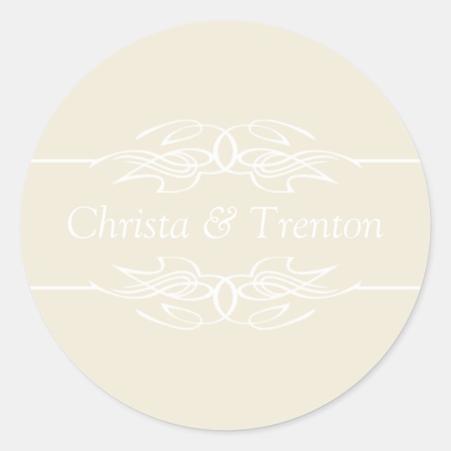 Pegatina Redonda Símbolo de invitación a nombres (Anverso)