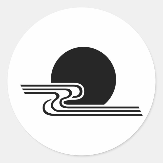 Pegatina Redonda Símbolo de KAMON de cresta de familia japonesa (Anverso)
