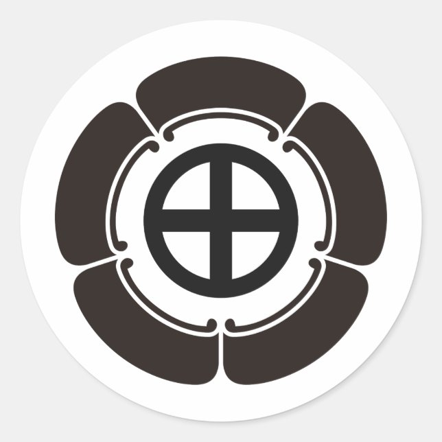 Pegatina Redonda Símbolo de KAMON de cresta de familia japonesa (Anverso)