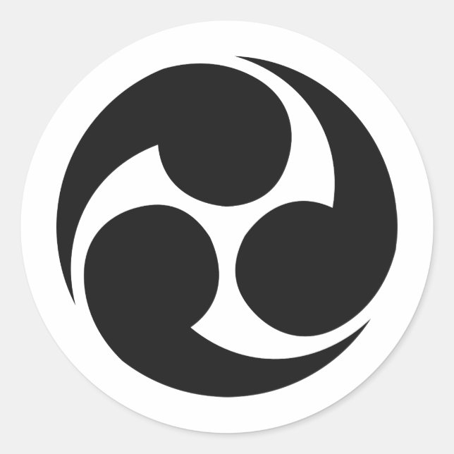 Pegatina Redonda Símbolo de KAMON de cresta de familia japonesa (Anverso)