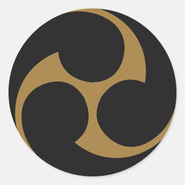 Pegatina Redonda Símbolo de KAMON de cresta de familia japonesa (Anverso)