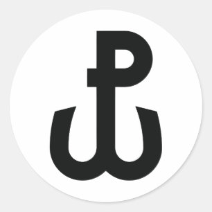 Pegatina Redonda Símbolo de Kotwica