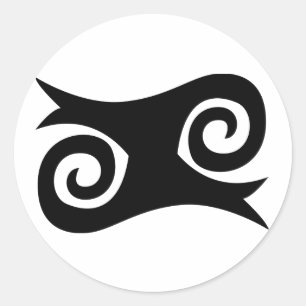 Pegatina Redonda Símbolo de KWATAKYE ATIKO de valentía y audacia