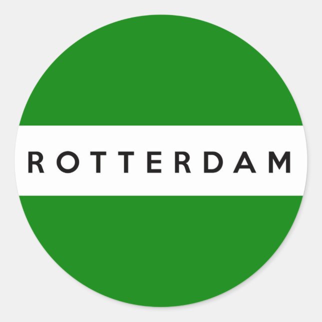 Pegatina Redonda símbolo de la bandera de la ciudad de rotterdam (Anverso)
