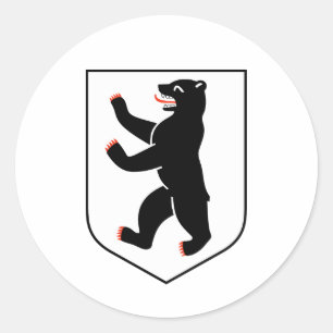 Pegatina Redonda Símbolo de la ciudad de Berlín emblema de oso band