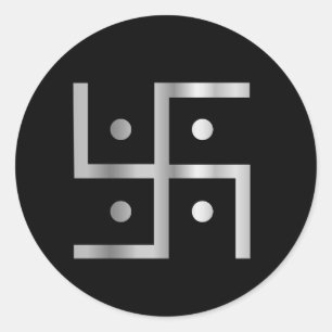 Pegatina Redonda Símbolo de la cruz gamada del Hinduism