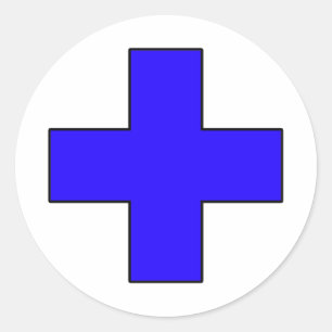 Pegatina Redonda Símbolo de la Guardia de Salvamento Médico Cruzado