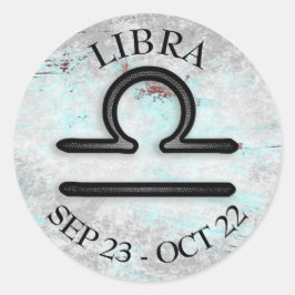 Pegatina Redonda Símbolo de la libra del Rótulo del horóscopo