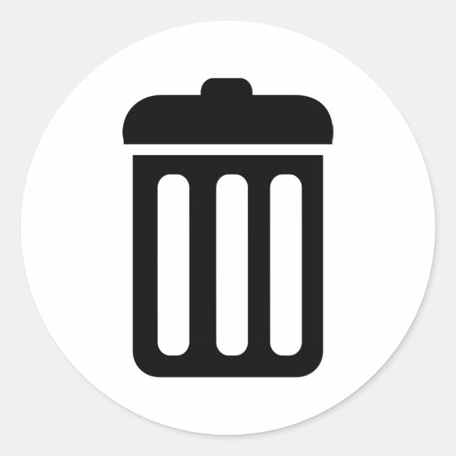 Pegatina Redonda Símbolo de la papelera (Anverso)