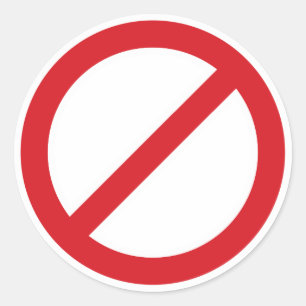 Pegatina Redonda Símbolo de la prohibición Sign/No