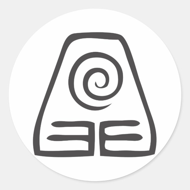 Pegatina Redonda Símbolo de la Tierra (Anverso)