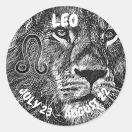 Pegatina Redonda Símbolo de Leo del Rótulo del horóscopo