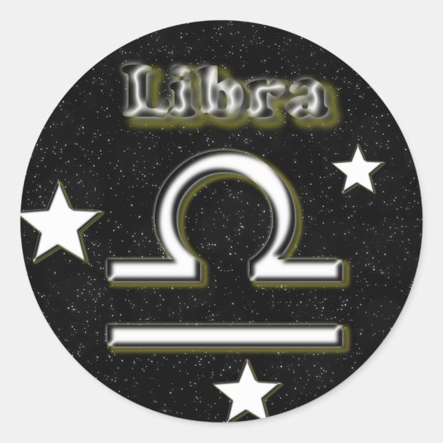 Pegatina Redonda Símbolo de Libra (Anverso)