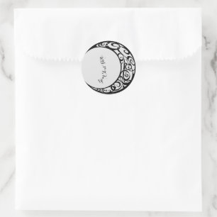 Pegatina Redonda Símbolo de Luna Tribal Personalizado