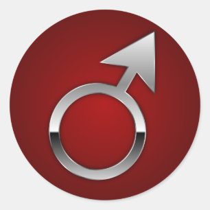 Pegatina Redonda Símbolo de Marte