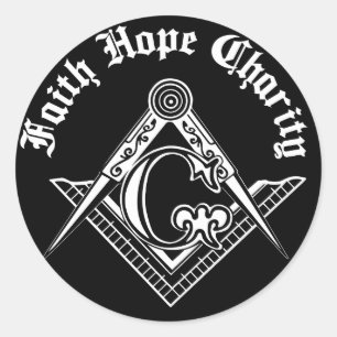 Pegatina Redonda Símbolo de masonería