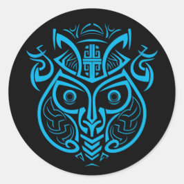 PEGATINA REDONDA SÍMBOLO DE MONKEY, DISEÑO AZUL GRÁFICO, ESTILO MAY
