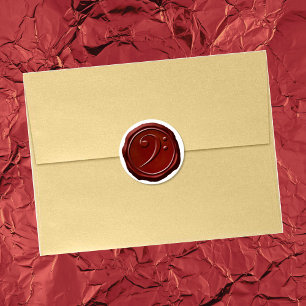 Pegatina Redonda Símbolo de música Wax Seal Red Treble Clef
